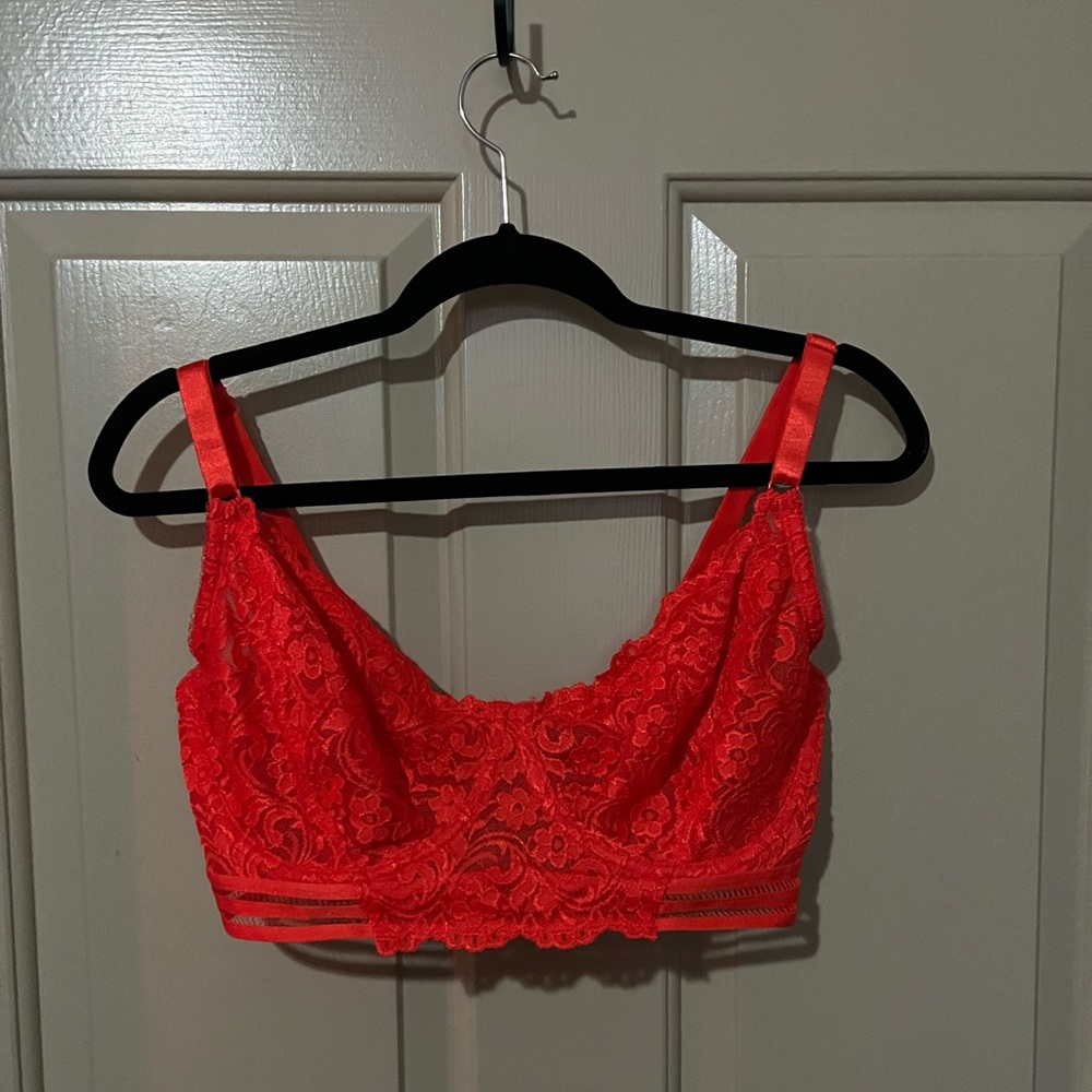 36DDD Balconette Unlined Red Lace bra